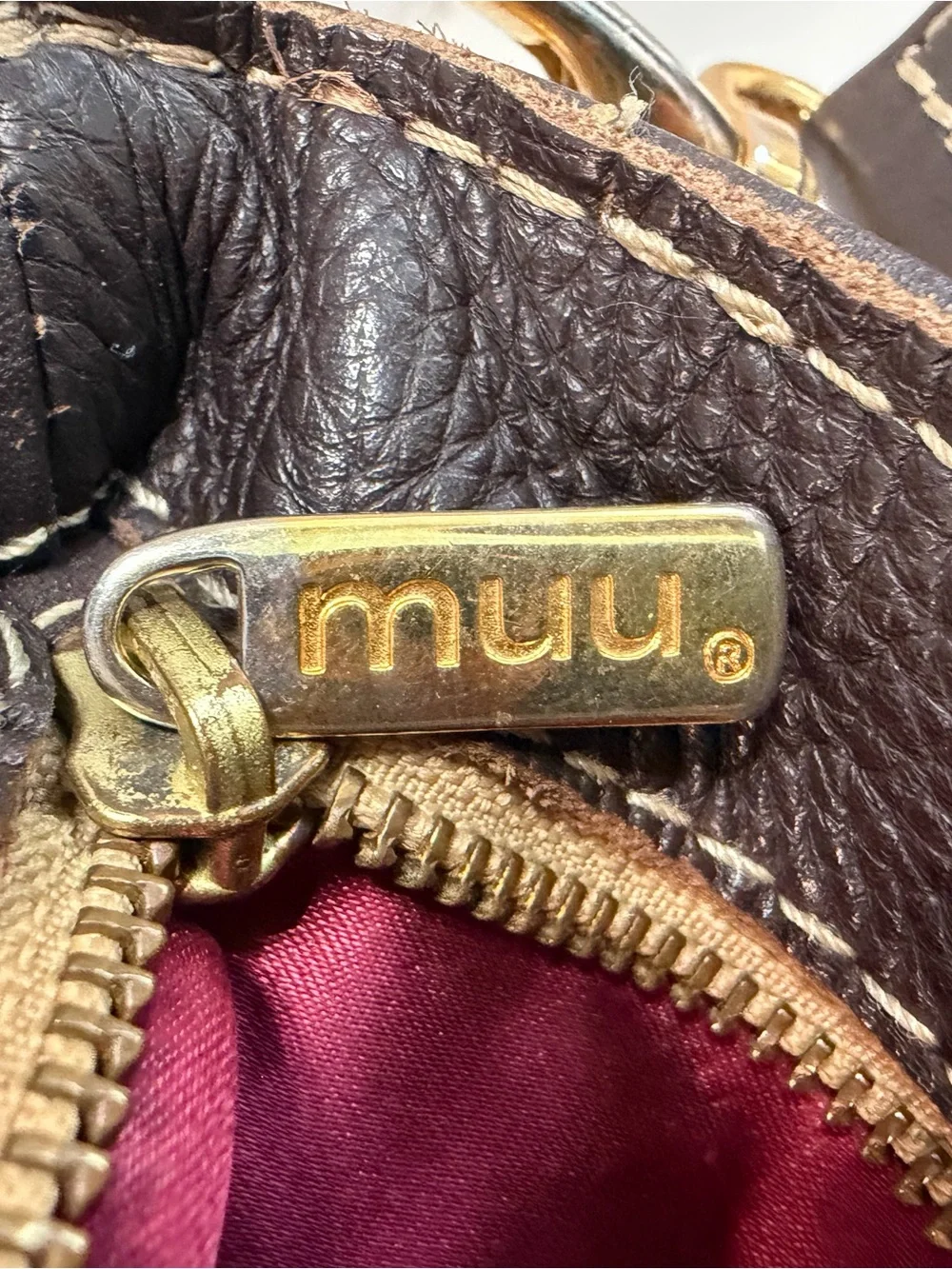 Muu Copper Metallic Leather Top-Handle Bag